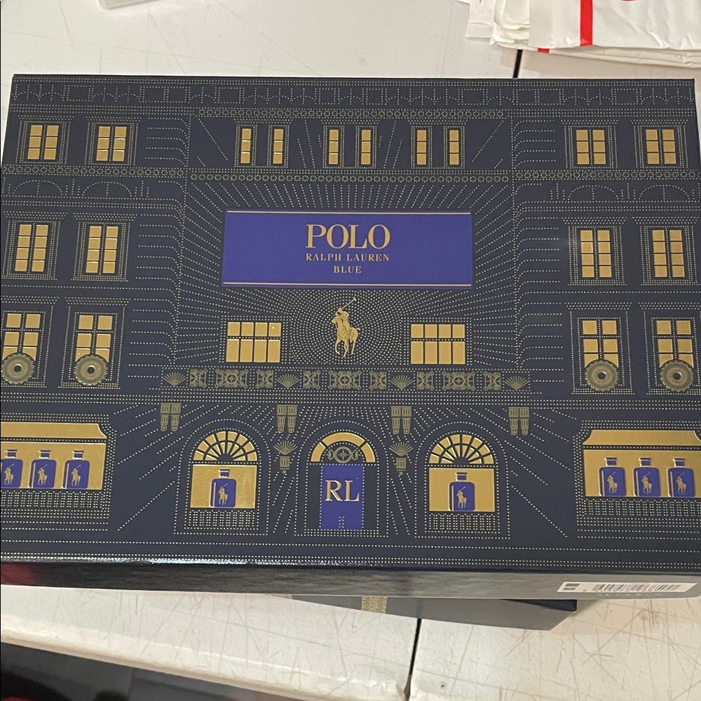 Polo by Ralph Lauren Blue and Gold Gift Box on box